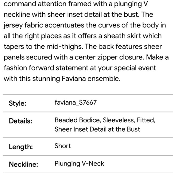 Faviana Blue and Silver Bodycon Dress - Picture 5 of 5